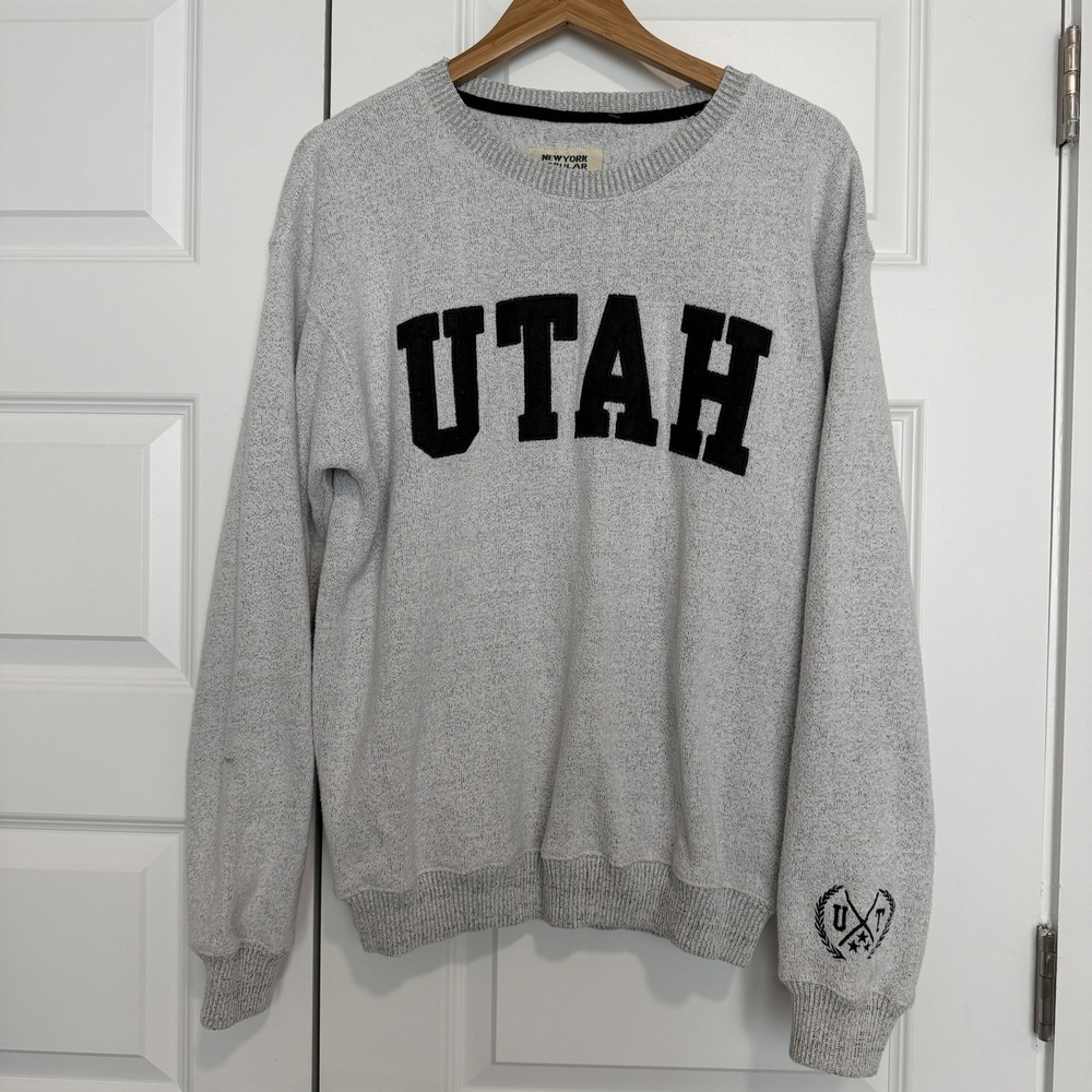 New York Popular Apparel "UTAH" Size Medium M Varsity Crewneck Sweatshirt